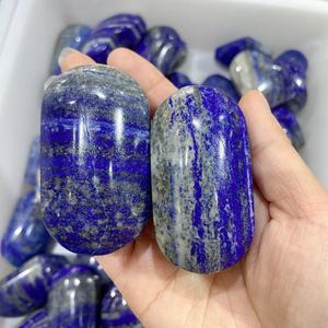 Pierre de palmier en lapis-lazuli naturel, pierre précieuse polie, cristal à tenir en main pour la décoration intérieure, collection, cadeau, exposition, vente en gros - Product Image 1