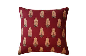 Housse de coussin décorative pour canapé, motif floral imprimé à la main, 100% coton, 200 fils/cm², 45x45cm, fermeture éclair invisible, style indien fait main, pour la maison et l'hôtel - Product Image 6