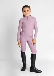 Pantalons d'équitation pour enfants, coupe slim, tissu extensible respirant et résistant, pour l'entraînement et les concours équestres. - Product Image 2