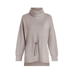Sudadera deportiva informal de invierno para mujer, holgada, con ajuste en la cintura, transpirable, para gimnasio, de manga larga, con pedrería lavada - Product Image 6