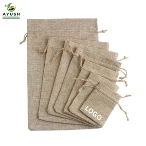 Sac en toile de jute personnalisé avec cordon de serrage, tissage uni, pochette cadeau en toile de jute pour le stockage de plantes et d'herbes - Product Image 5
