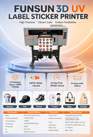 Mesin Printer UV DTF FUNSUN dengan Printhead TX800, Mesin Cetak Transfer Stiker Roll to Roll untuk Dekorasi Produk Kustom