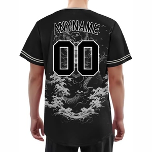 Maillot de baseball d'équipe personnalisé avec impression par sublimation, tissu respirant et look sportif professionnel - Product Image 5