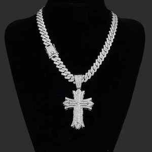 Luxury Gold Plated Silver Bezel Set Moissanite Hip Hop Pendant Necklace Sparkling Diamond Cut Bling Unisex Trendy Party Jewelry - Product Image 6