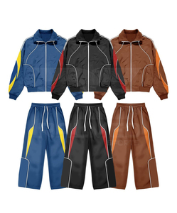 Chaqueta y Pantalón con Bloques de Color, Cierre Completo, Secado Rápido, Corte Holgado, Ropa de Otoño para Adultos, 100% Nailon, Cortavientos, Traje Deportivo - Product Image 5