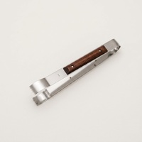 Pince à glace en acier inoxydable motif clé grecque, pince de service alimentaire en métal durable pour bars, hôtels et traiteurs de mariage, bordure dorée