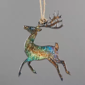 Reno de fundición de aluminio colgante para decoración festiva del hogar escultura navideña para exhibiciones de temporada - Product Image 5