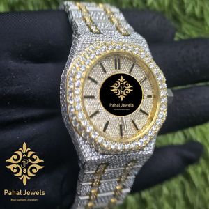 Reloj de Lujo de 41 mm con Cristal de Zafiro, Acero Inoxidable de Dos Tonos con Incrustaciones de Diamantes de Cuarzo, con Pantalla Analógica y Fecha - Product Image 5