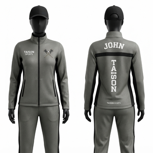 Traje de Entrenamiento de Lacrosse Personalizado para Mujer, 290 GSM, Poliéster Tricot, Diseño con Paneles Gris Azul, Logotipo Bordado con Transferencia de Calor - Product Image 5