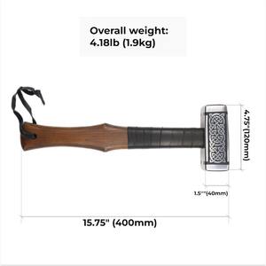 Marteau Viking gravé, forgé à la main, manche en hickory personnalisé, 16 pouces, qualité industrielle, cadeau pour papa et mari - Product Image 4