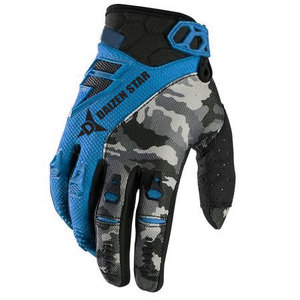 Guantes de Carreras Daizen Star de Dedo Completo con Patrón de Camuflaje Azul, Nailon Antideslizante, Revestimiento de PU, Cierre de Hebilla, para Motocross al Aire Libre - Product Image 1