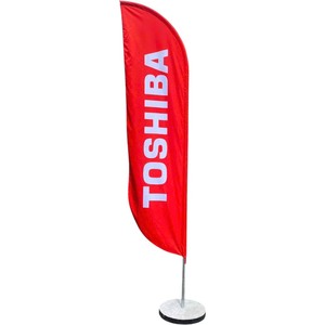 Drapeau plume personnalisé avec mât en aluminium, impression numérique sur polyester, bannière promotionnelle durable et portable pour événements sportifs - Product Image 1