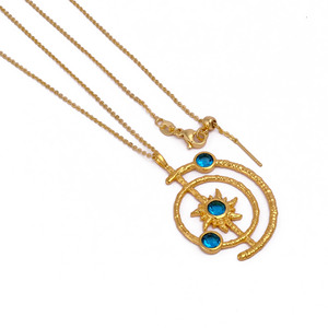 Pendentif El Joyero exclusif en topaze bleue, chaîne plaquée or 18 carats, bijoux artisanaux faits à la main, cadeau pour femme, cadeau d'anniversaire - Product Image 4