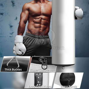 Sac de frappe d'entraînement High Pro pour la boxe et le fitness à domicile, doté d'un rembourrage résistant aux chocs, d'un design sécurisé et d'un revêtement en cuir - Product Image 2