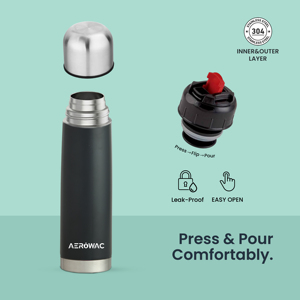 Recipiente térmico de acero inoxidable para bebidas, con asa ergonómica para llevar, ideal para oficina, viajes, fitness y actividades al aire libre. - Product Image 3