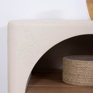 Mesita de noche Vandana Crystal Value en madera de acacia con acabado de hormigón arenado Miona - Product Image 6