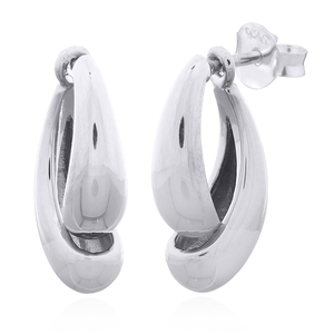 Elegant Curvy Double Teardrop Sterling <b>Silver</b> <b>Studs</b> - Product Image 2