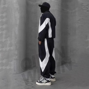 Ensemble de survêtement en nylon YTS pour homme, avec logo personnalisé, réfléchissant, coupe ajustée, deux pièces, coupe-vent en nylon pour homme - Product Image 2