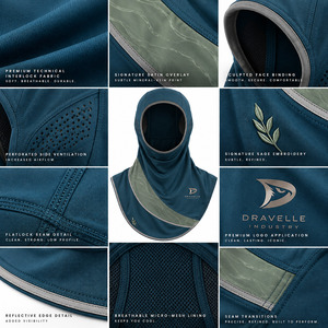 Mineral Crescent <b>Sports</b> <b>Hijab</b> Breathable Mesh Panels Reflective Pewter Trim Modest Athletic Running Head Cover - Product Image 6