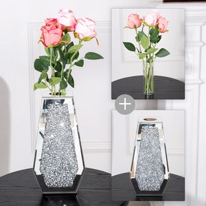 Vase de table en fer martelé craquelé transparent de luxe, support décoratif pour fleurs, pour salon, vente en gros, moderne, élégant et stylé - Product Image 4