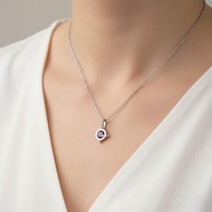 Pendentif élégant en tourmaline rose, argent sterling 925, bijoux faits à la main, cadeau pour femme - Product Image 1