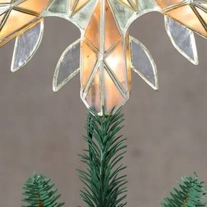 Adorno de estrella de metal dorado hecho a mano con copo de nieve iluminado para la punta del árbol de Navidad, para luces LED, decoración brillante para el árbol de Navidad. - Product Image 6