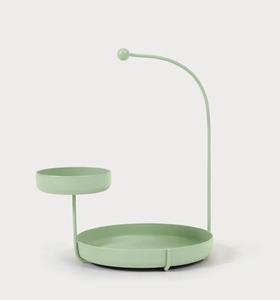 Organizador de Joyas Moderno con Soporte Elevado para Platos, Gancho de Brazo Curvo, Almacenamiento de Collares, Bandeja Doble, Exhibidor Compacto Inteligente para Tocador - Product Image 5