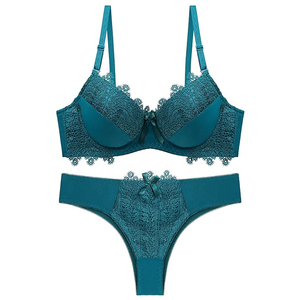 Ensemble soutien-gorge push-up et culotte pour femme, lingerie élégante et confortable avec tissu extensible respirant, ensemble soutien-gorge et culotte. - Product Image 1