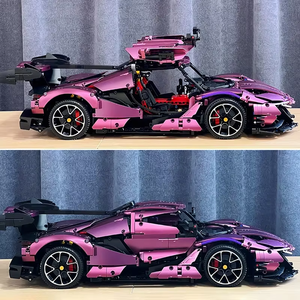 Blocs de construction TGL T5012B Supercar violette, 3668 pièces, échelle 1/18, modèle de voiture de sport technique, jouet de collection DIY - Product Image 4