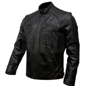 Factory Direct Men's <b>Winter</b> <b>Leather</b> <b>Jacket</b> 2026 High Street Stand Collar Front Logo Custom Colors Plus Size High Quality - Product Image 2