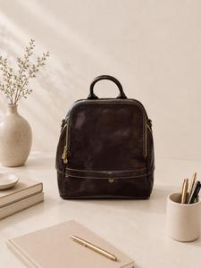Custom Genuine Leather Mini Backpack OEM Manufacturer Wholesale Small Real Leather Travel Rucksack <b>Bags</b> LSBP-0046 - Product Image 3