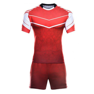 Tenues de football et uniformes de rugby unisexes en polyester de haute qualité, service OEM, conception de logo personnalisé, respirant et écologique - Product Image 2
