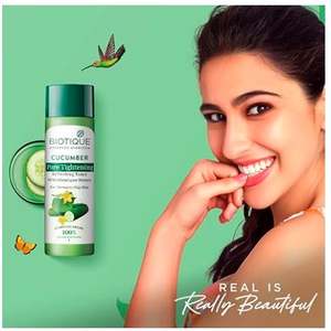 Tónico Reafirmante de Poros con Extracto de Pepino Biotique |   Ayurvédico y Orgánicamente Puro |   Mantiene el pH natural de la piel | Extractos 100% Botánicos - Product Image 2