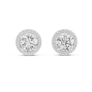 Boucles d'oreilles en or 14 carats avec diamants ronds brillants cultivés en laboratoire pour femmes, couleur E, certifiées IGI, diamants synthétiques, cadeau tendance - Product Image 3