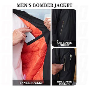 เสื้อแจ็คเก็ตบอมเบอร์ผู้ชายสำหรับฤดูใบไม้ร่วงและฤดูหนาว  กันลม อุ่นสบาย มีซิปเต็มตัว  บุนวมอย่างดี  ใส่สบายในชีวิตประจำวันและมีสไตล์แบบคนเมือง - Product Image 5