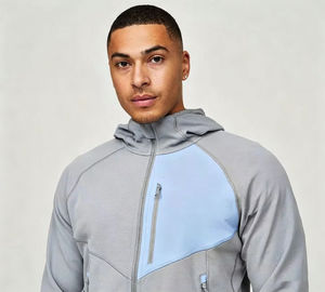 Custom Logo Men's Slim Fit Training <b>Jacket</b> Hooded Quick Dry Gym Sportswear Athletic Performance Running <b>Track</b> <b>Jacket</b> Wholesale - Product Image 6