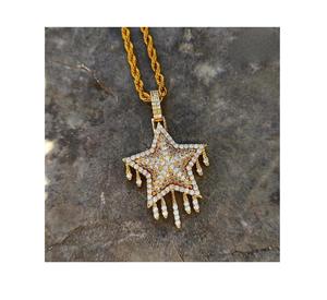 Colgante de Estrella con Incrustaciones de Moissanita Plateada de Alta Calidad, Estilo Hiphop, para Hombre - Product Image 2