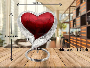 Urne souvenir coeur rouge Mini urne en frêne Crémation artisanale avec support Hommage à votre bien-aimé Parfait pour adultes et nourrissons - Product Image 6