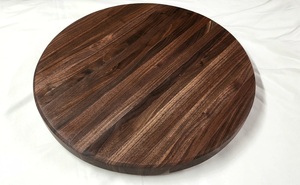 Wood Double Tier Rotating Tray Smooth-Spin Lazy Susan for <b>Tabletop</b> Spice Serving - Product Image 2
