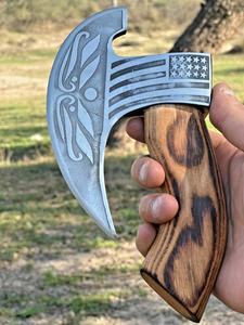 Cortador de Pizza Estilo Hacha Hecho a Mano, Cortador de Pizza de Acero Inoxidable con Mango de Madera, Cortador de Pizza Personalizado para Cocina, Herramienta de Cocina Creativa - Product Image 3