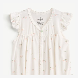 Combinaison bébé à manches courtes en modal et élasthanne, imprimé floral, pour nouveau-né fille, ODM Vietnam - Product Image 3