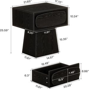 <b>Small</b> Side <b>Table</b> with Storage Space As <b>Coffee</b> Tea or Sofa <b>Table</b> Nightstand - Product Image 6