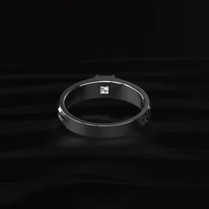 Bague en diamant taille princesse 0,5 carat, or blanc, diamant cultivé en laboratoire, bague solitaire, design tendance et élégant pour homme - Product Image 5
