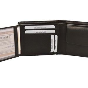 Men's Genuine Leather Slim Fold <b>Wallet</b> Short Minimalist Design Daily Use Fashion Landscape Pattern <b>RFID</b> Blocking - Product Image 3