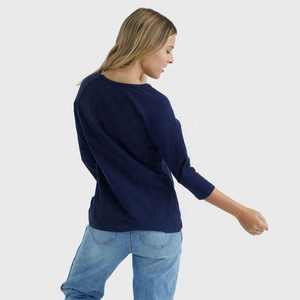 เสื้อยืดแขนยาวผู้หญิงขายส่ง สำหรับฤดูใบไม้ผลิและฤดูใบไม้ร่วง ทรงเข้ารูป คอกลม เสื้อพื้นฐาน เสื้อยืดเรียบๆ - Product Image 2