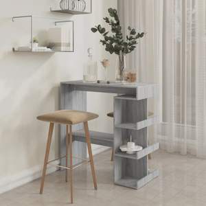 Sonoma grigio 39.4 "x 19.7" x 40 "tavolo da Bar con Rack di stoccaggio - Product Image 3