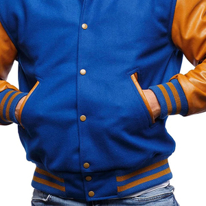 Dernières vestes universitaires personnalisées avec logos pour les sororités, les fraternités, les écoles, les collèges, en 100 % pure laine et manches en cuir. - Product Image 6