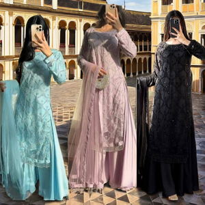 Traje de Alta Costura con Dupatta, Tela Suave, Bordado con Lentejuelas - Product Image 1