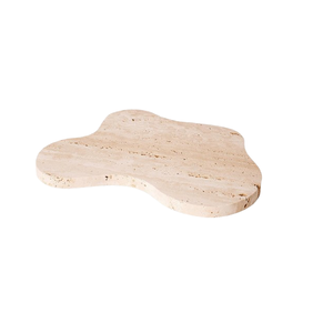 Plateau en travertin naturel moderne, élégant décor en pierre naturelle pour salon, centre de table de mariage et cadeau de pendaison de crémaillère - Product Image 6