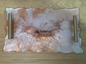 Elegante Bandeja Moderna de Resina, Plato Decorativo Móvil Hecho a Mano de Primera Calidad para Servir en la Cena y para Regalos, Tradebyd - Product Image 4